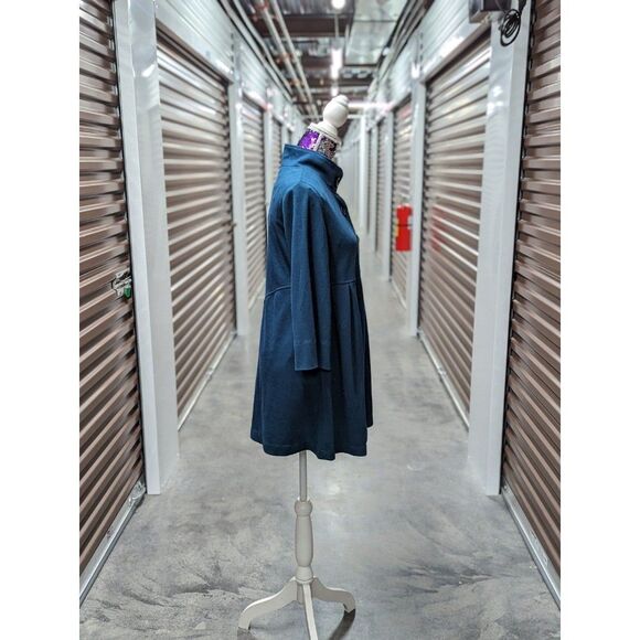 Du Jour Size Small Teal Blue Fit and Flare Retro Pin Up Style Coat - Picture 5 of 6